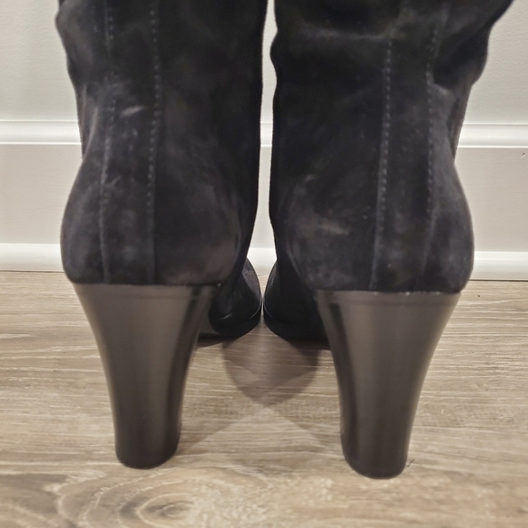 NEW Vince Casper Black Suede Knee High Boots - Picture 7 of 9